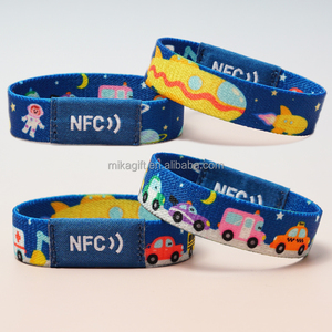 Pulseras elásticas de tela NFC Rfid personalizadas, pulsera elástica con logotipo de Evento de diseño personalizado - Product Image 1