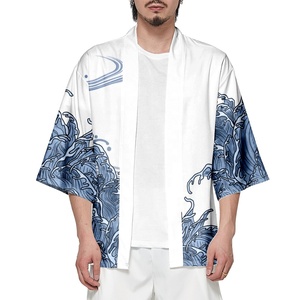 <span class=keywords><strong>Kimono</strong></span> <span class=keywords><strong>japonais</strong></span> pour hommes/femmes, imprimé vagues et carpes Harajuku, chemise de plage traditionnelle à manches courtes, peignoirs d'été, <span class=keywords><strong>Kimono</strong></span> Mujer - Product Image 4
