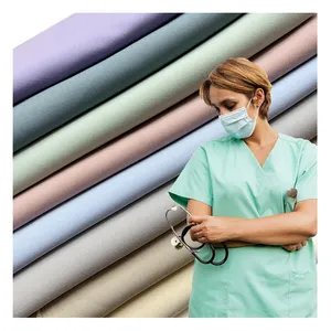 high fastness woven twill high stretch medical uniform rayon/polyester fabric for scrub