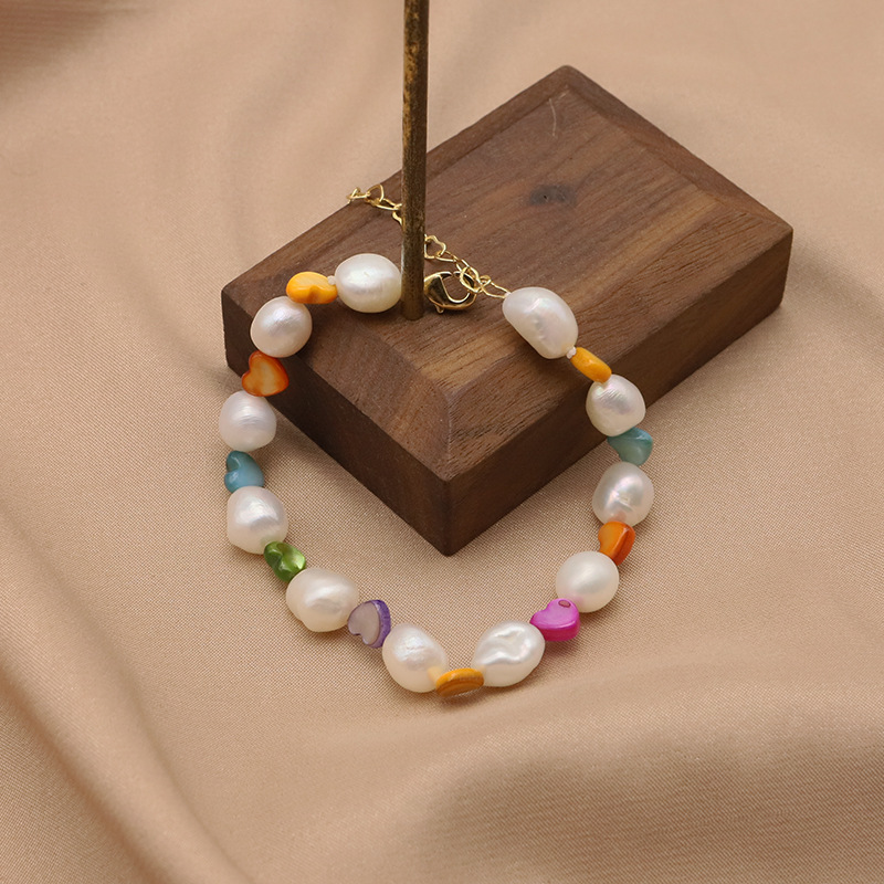 Ensemble de bracelets d'espacement multicolores en forme de cœur GB1007-8