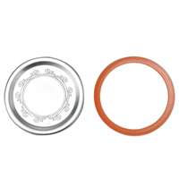 Couvercles métalliques à visser avec bouchons hermétiques pour bocaux alimentaires, 100 pièces, couvercles de conserve à ouverture standard, couvercles métalliques de type séparé pour bocaux Mason pour la mise en conserve