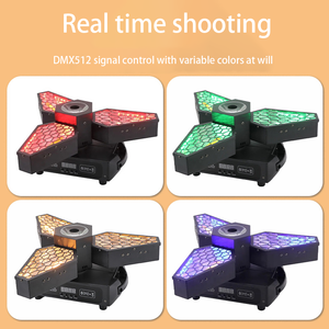 ZY RGBW 3 en 1 4 en 1 LED Minimalista <span class=keywords><strong>Infinito</strong></span> Rotación Hoja de arce Retro Pixel DMX Retro Concierto Fondo Estroboscópico Triángulo PVC - Product Image 5