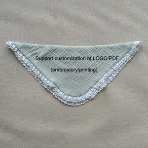 منديل رضيع موسلين حسب الطلب من المصنع ، مريلة موسلين مخصصة مزدوجة الوجهين ، ربطة قطنية قابلة للعكس - Product Image 1