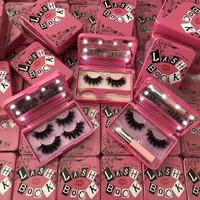Cils en bande de vison véritable en gros avec colle ou kit de pinces, miroir LED et boîte à cils
