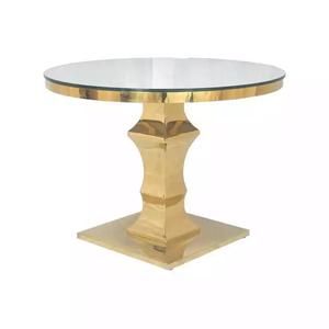 Mesa Redonda Dorada de Acero Inoxidable de Diseño Moderno para Pasteles, Muebles de Última Generación para Eventos - Product Image 6