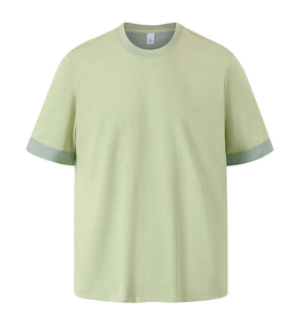 <span class=keywords><strong>T</strong></span>-shirt personnalisé en coton vierge 240 g/m² pour homme, col rond, design bicolore - Product Image 3