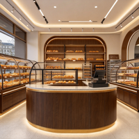 Aménagement intérieur de boulangerie de luxe sur mesure, personnalisation de la décoration, mobilier et vitrines sur mesure, aménagement de magasin