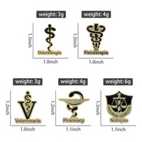 Caduceo médico esmalte pines dentista enfermera veterinario farmacia símbolo broche solapa insignia regalo para amigos