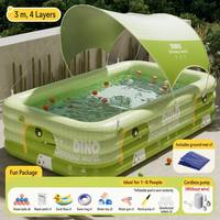 Piscine gonflable automatique avec auvent de protection UV, parasol, piscine familiale gonflable en un clic pour la cour arrière en été