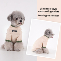Vêtements épais et chauds en fourrure de lapin pour animaux de compagnie en automne et en hiver, chandails tricotés pour chat mignon et vêtements pour chiens à deux pattes