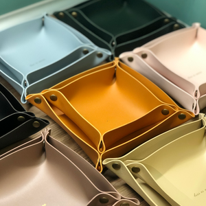 <span class=keywords><strong>2021</strong></span> prêt Stock PU cuir Table plateau de rangement organisateur support pour clé bureau bureau papeterie téléphone portefeuille - Product Image 2