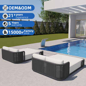 <span class=keywords><strong>Cama</strong></span> Moderna de Cuerda Trenzada de Aleación de Aluminio para Exteriores, Resistente al Agua, a la Oxidación y a los Rayos UV, Reforzada y Duradera, Muebles de Ocio para Hotel o Villa - Product Image 1