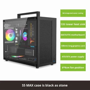 Gabinete para PC Fish Nest S5MAX, Acero Blanco, Placa Base M-ATX, Fuente de Alimentación SFX, Torre Media, Refrigeración Líquida, Lateral Transparente - Product Image 6