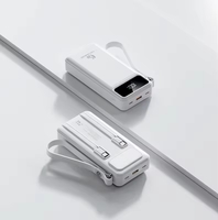 Batterie externe haute capacité 30000 mAh avec câble Type-C intégré, charge ultra-rapide 45W, lampe torche portable 20000 mAh avec écran pour iPhone