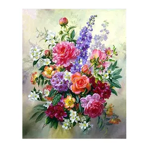 Diamond Painting 5d Full Round Drill And Elegant Flowers Diamond Embroidery Home Handicrafts Ornaments Drawing Art