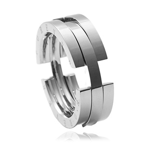 <b>Titanium</b> Steel Geometric <b>Ring</b> Unisex Foldable Telescopic Design Gift Jewelry - Product Image 1