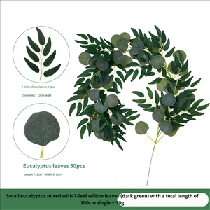Ghirlanda di Eucalipto Artificiale in Seta, Decorazione per Matrimoni e Feste di Natale, <span class=keywords><strong>Foglie</strong></span> Verdi al Tatto Naturale - Product Image 6