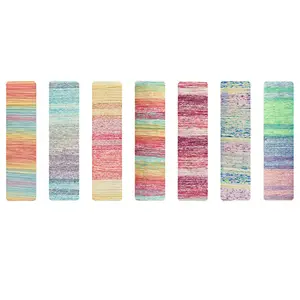 500g Colorful Scarf Knitting Fancy Melange Rainbow Yarn Segment Color Long Dyed Cotton Flat Belt Yarn