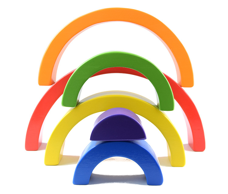 6 шт цветные Арка мост радуги детская трендовая научно-игрушки из дерева, игрушки Обучающие для детей игры