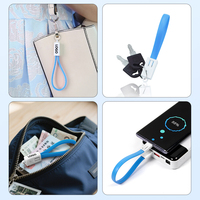 Cargador de Llavero Portátil 2 en 1, Colorido, Mini, Carga Rápida 3A, con Anillo para Llaves, Regalo Promocional para Teléfono Móvil, para Uso con Banco de Energía