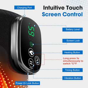 Fitease Bantalan Lutut Neoprene Pemanas Nirkabel Getaran Portabel Bantalan Siku 4 Tingkat Panas 5000mAh Dapat Diisi Ulang 3-in-1 Pereda Nyeri - Product Image 5