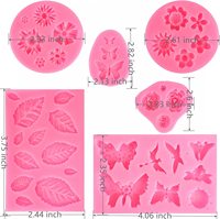 8er Pack Mini Flower Butterfly Leaf Rose Clay Formen Flexible Fondant formen De Silicon zum Dekorieren von Kuchen