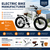 Fournisseur de vélos électriques à gros pneus, moteur Bafang 48V 750W, batterie 26 pouces 15Ah, frein mécanique 7 vitesses, fabrication OEM directe d'usine
