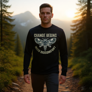 El cambio comienza con la incomodidad, camiseta de manga larga con cita motivacional - Product Image 3