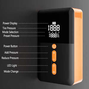 Xách tay 12000mAh kỹ thuật số ngân hàng điện máy bơm không khí ABS xe nhảy khởi động tăng cường áp suất lốp Màn hình máy nén khí lốp inflator - Product Image 4
