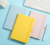 Carnet personnalisé de haute qualité avec impression, couverture rigide en cuir PU A5, reliure cousue avec bande élastique, logo personnalisable