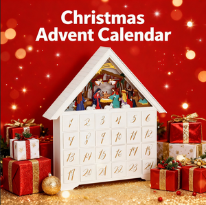 <strong>European</strong> Wooden <strong>Christmas</strong> Advent Calendar LED Nativity Scene White House 24 Days <strong>Christmas</strong> Surprise Gifts Box Home Decoration - Product Image 1