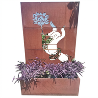 Metall-Pflanzgefäß mit Rankgitter für Kletterpflanzen, Outdoor-Blumentopfständer