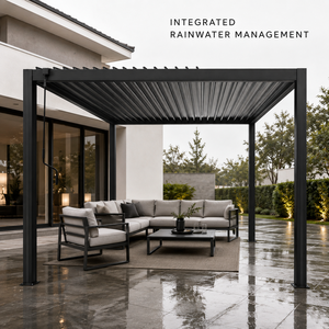 Pergola Bioclimatica <span class=keywords><strong>in</strong></span> Alluminio Rinforzato 90x90mm con Tetto Regolabile Manualmente, Gazebo da Giardino 3x3m 3x4m con Tenda Impermeabile - Product Image 1
