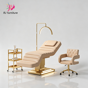 Pink PU Leather Massage Bed With Built-In Headrest And <b>Adjustable</b> Height For Salon Use - Product Image 5