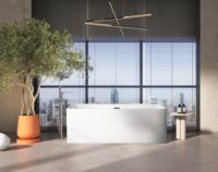 Baignoire ovale portable moderne pour adultes, douche, acrylique blanc, pierre artificielle, autoportante, fabriquée en Chine