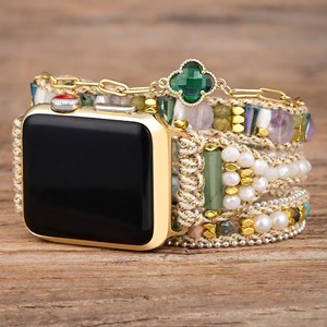 Trendybay nouvelle <span class=keywords><strong>pierre</strong></span> naturelle végétalien perlé <span class=keywords><strong>Bracelet</strong></span> Smartwatch <span class=keywords><strong>Bracelet</strong></span> pour Iwatch série 8 7 6 pour <span class=keywords><strong>Apple</strong></span> <span class=keywords><strong>Watch</strong></span> Band bijoux - Product Image 4
