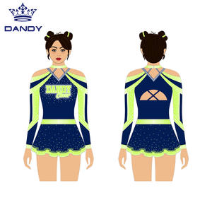 Conjuntos de uniformes de porristas listos para el escenario, aspecto glamoroso, tela duradera, entrega rápida - Product Image 3