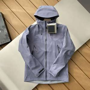 <span class=keywords><strong>Veste</strong></span> de pluie imperméable à coque rigide respirante et légère à <span class=keywords><strong>3</strong></span> <span class=keywords><strong>couches</strong></span> avec logo personnalisé, fermeture éclair sur le devant, coupe ample pour homme - Product Image 3