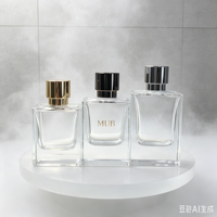 Botol Parfum Mini Kaca 50ml dengan Pompa Semprot, Logo Custom Mewah, Sablon, dan Kosong