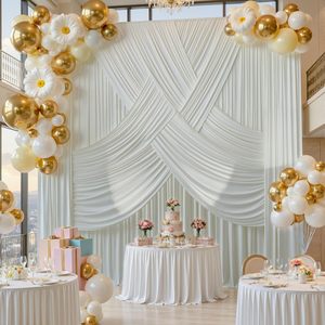 Rideaux de fond de scène en gros 1,5 m x 3,6 m, 2 panneaux, sans plis, pour décoration de fond photo de cérémonie de mariage - Product Image 2