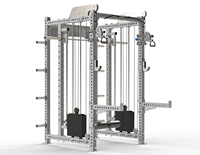 Station de musculation multifonctionnelle tout-en-un de qualité commerciale avec poulies doubles et rack de puissance robuste pour salle de sport à domicile