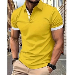 Polo de golf pour homme à manches courtes, color block, rayé, séchage rapide, t-shirt de performance - Product Image 5