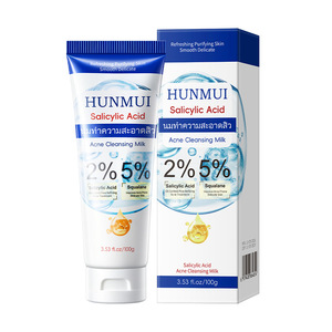 Lait nettoyant anti-acné à l'acide salicylique Hunmui 3,53 fl oz pour peaux grasses sujettes à l'acné - Product Image 3