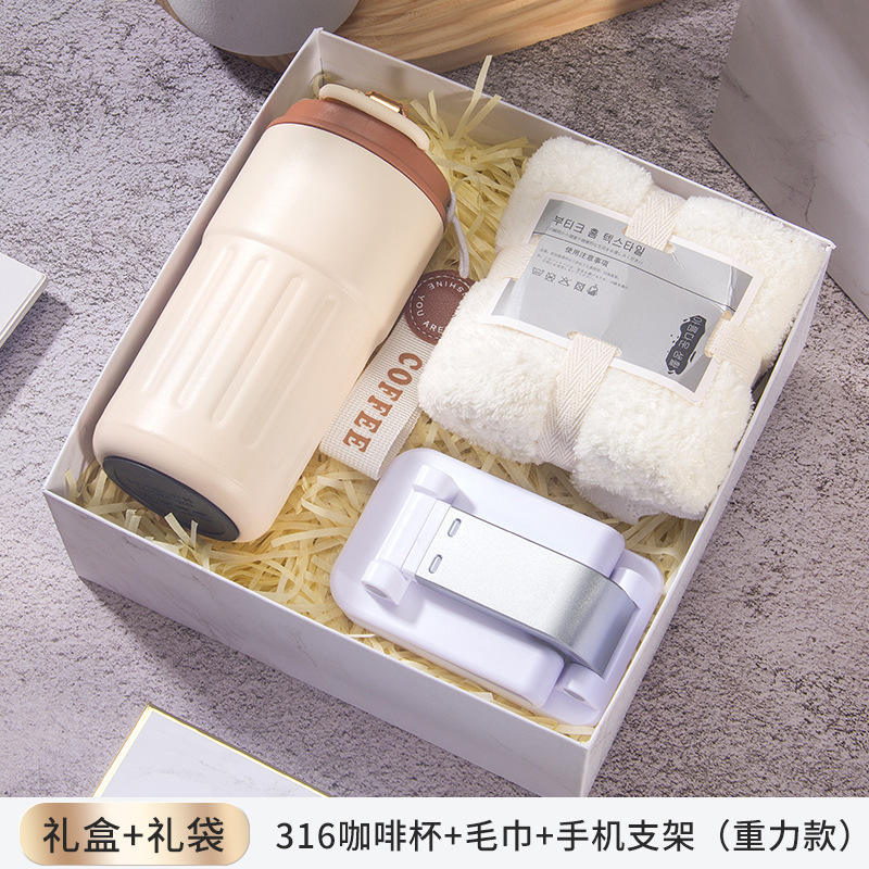 [Ensemble de trois pièces] Support de téléphone en serviette de tasse à café lestée