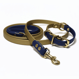 Tali hewan peliharaan lapisan karet tebal timah garis panjang Bio warna unik sesuai pesanan kerah dan tali anjing Schutzhund/tangan Pvc dapat disesuaikan - Product Image 1