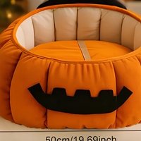 Lit pour animaux de compagnie en forme de citrouille de Noël, chaud, toutes saisons, en tissu épais, motif citrouille, pour la maison, la voiture, les petits animaux