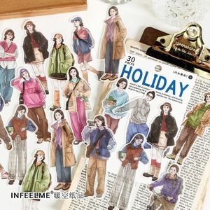 30 tờ/gói Washi Sticker gói vụng về ôm loạt handmade máy tính xách tay trang trí cắt dán cơ sở - Product Image 2