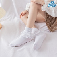 Chaussettes de cheville pour bébé fille, printemps-automne, mignonnes, scintillantes, avec nœud en dentelle et perles, à volants, blanches, tendance, en Spandex/Coton, vente en gros pour enfants