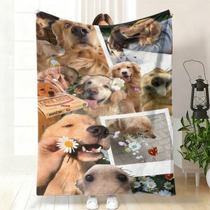 Couverture en flanelle réversible motif chien de dessin animé mignon, douce pour la peau, idéale pour la sieste à la maison ou au bureau, impression personnalisée, vente en gros - Product Image 6