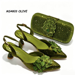 Latest Wholesale Low Heels Italian <strong>Peach</strong> Dress <strong>Shoes</strong> and Bag Matching Set Nigerian Style Women - Product Image 1
